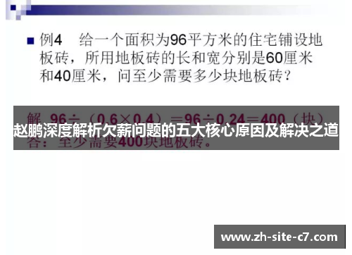 赵鹏深度解析欠薪问题的五大核心原因及解决之道